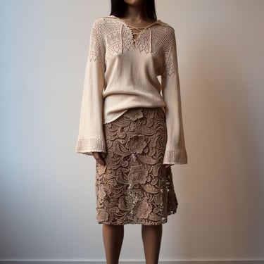 Prada Beige Lace Skirt