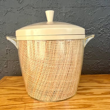 Grasscloth + Acrylic Ice Bucket