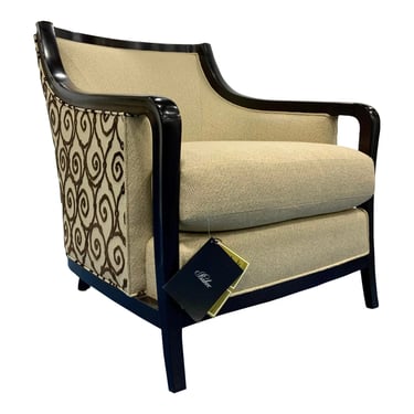 Barbara Barry for Baker Transitional Black and Tan Salon Club Chair