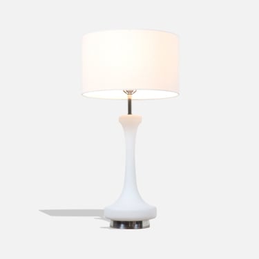 Mid-Century Modern Frosted Glass Table Lamp by Laurel 