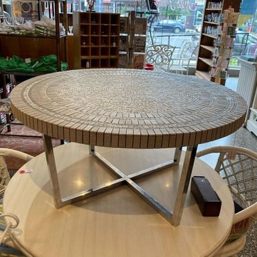Round mosaic top table 37.5” x 18.5”’ Call 202-232-8171 to purchase