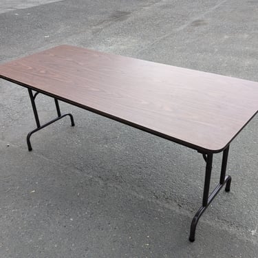 Faux Wood Laminate Folding Table 30 x 72 x 29