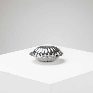 BEURRIER COQUILLAGE EN MÉTAL ARGENTÉ, 1970s