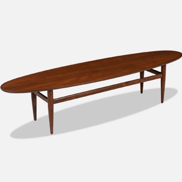Mid-Century Modern Surfboard Style Coffee Table by Henredon