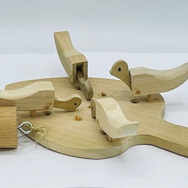 Vintage Wooden Hen / Chicken Children's Pecking Paddle Toy-Folk Art 