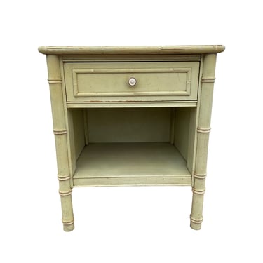 Faux Bamboo Nightstand Project FREE SHIPPING - One Green Vintage Bedside Table Thomasville Allegro Furniture 