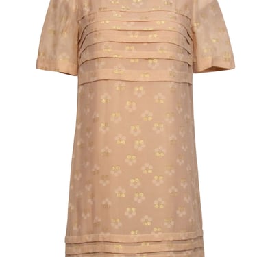 Marc by Marc Jacobs - Peachy Tan & Gold Polka Dots Collared Dress Sz 2