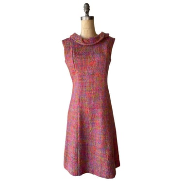 1960s wool multicolor dress 