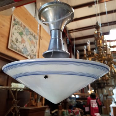 Vintage Semi Flush 3 Chain Single Bulb Light H12 x D12