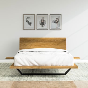 Nelson Platform Bed | Modern Bed Frame | Platform Bed with Adjustable Headboard | Queen Bed Frame | King Bed Frame | Wooden Bed Frame 