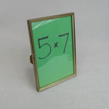 Vintage Picture Frame - Gold Tone Metal w/ Glass - Tabletop - Holds 5