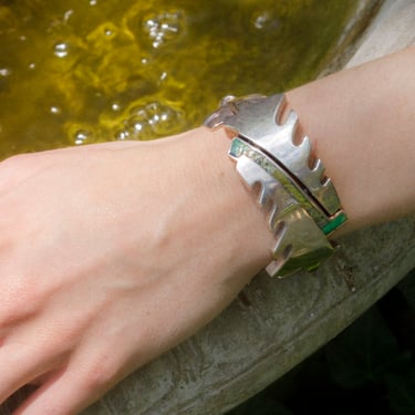Modernist Turquoise and Silver Bracelet