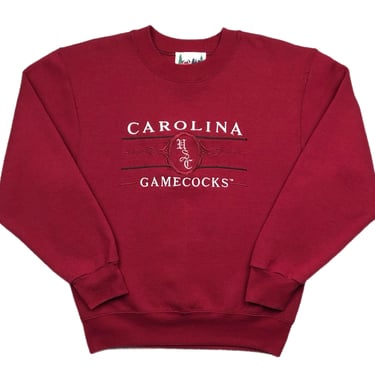 Vintage 90s University of South Carolina Gamecocks Made in USA Embroidered Collegiate Crewneck Sweatshirt Pullover Size Small 