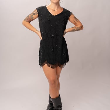 1920’s Black Beaded Mini Dress