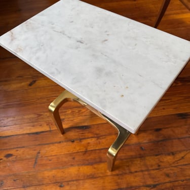 Mid century end marble top side table Danish modern end table 