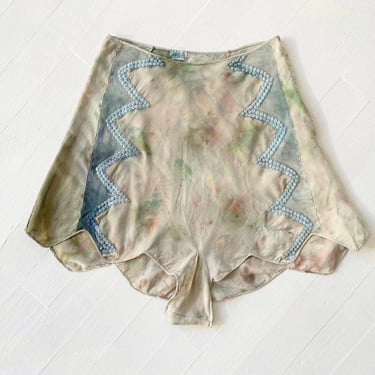 1930s Tie-Dye Silk Tap Shorts 