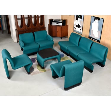 Paul Boulva for Artopex Teal Modular Sectional Sofa Pit Group Seating Star Trek TNG 