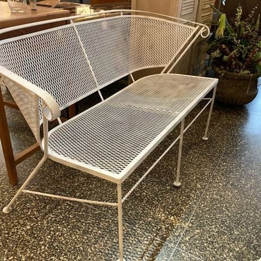 White metal settee 52.5” x 21” x 31” seat height 16.5” Call 202-232-8171 to purchase