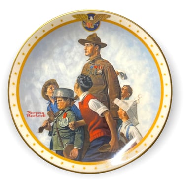 NIB Vintage “Hero’s Welcome” by Norman Rockwell American Patriotic Collectible Plate with Certificate of Authenticity by LeChalet