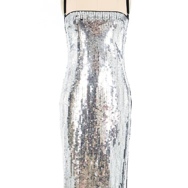 Dolce and Gabbana Silver Sequin Dress