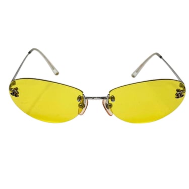 Chanel Yellow Mini Rimless Sunglasses