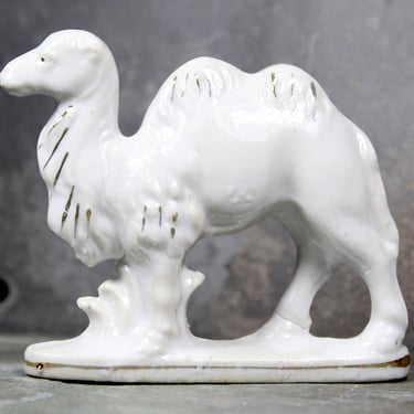 Small White Ceramic Camel, Circa 1950s | Made in Japan | Mid-Century Camel Figurine 