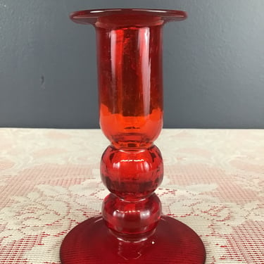 Ruby Red Art Glass Candlestick (Seattle)