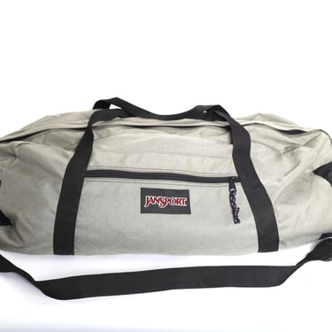 vintage JANSPORT gray duffel GYM outdoor GEAR bag w/ handles and shoulder strap - Great condition - 1990s jansport gear bag - Free shipping 