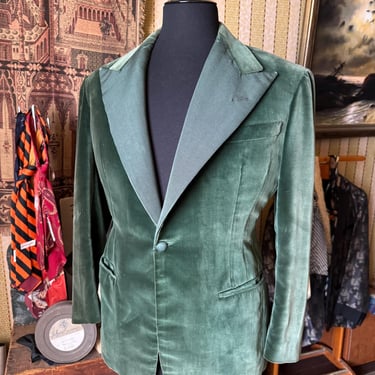 40s ~ 60s smoking jacket vintage 希少 1940's Men's Smoking Jacket Japan Asian Brocade Green Jewel