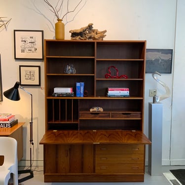 Danish Rosewood Bookcase, Desk Secretary by Poul Hundevad
