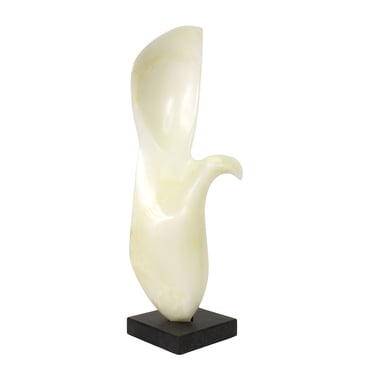 Leonardo Nierman White Onyx Marble Bird in Flight Sculpture