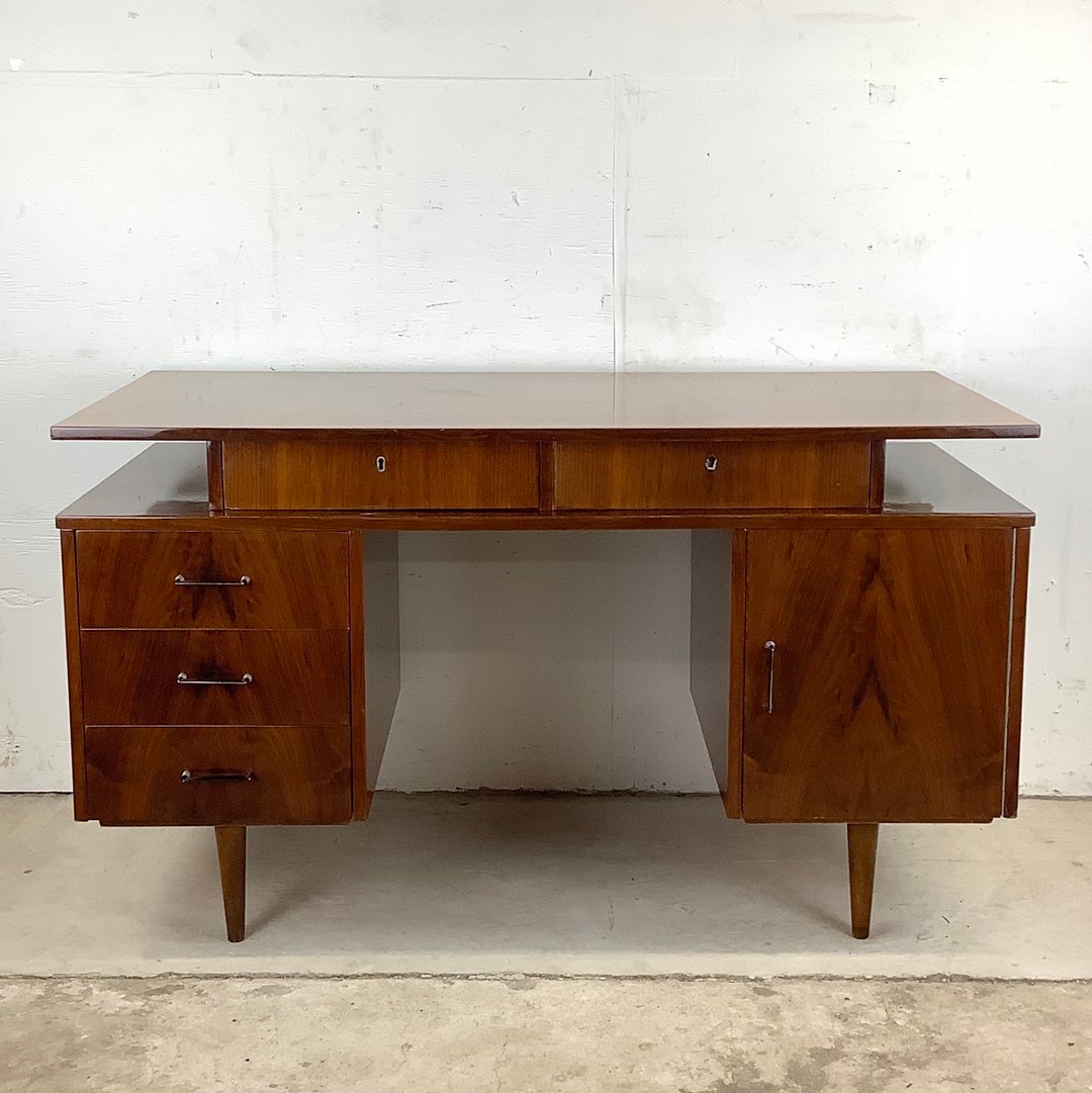 MidCentury Floating Top Writing Desk With Vintage Lacquer Finish Second Hand Stories