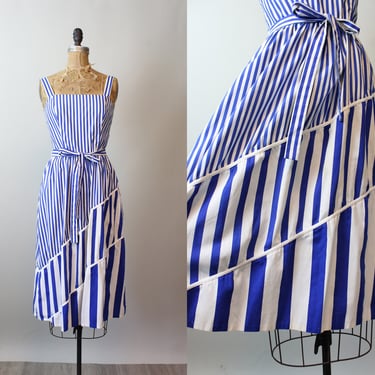 1970s LANZ STRIPED cotton dress small | new spring 