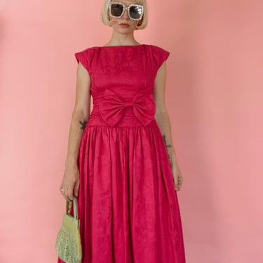 VTG 80s/90s Robbie Bee Pink Bow Dress 