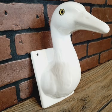 Large Ceramic Goose/Swan/Duck with Kitchen Towel Holder 