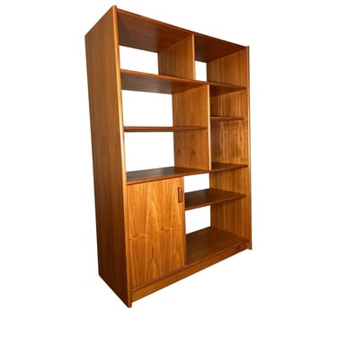 Mid Century Modern Danish Teak Room Divider Display Cabinet Bookcase 