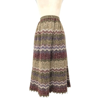 vintage 80's chevron knit skirt (Size: L)