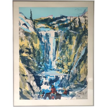 1983 Vintage EARL BISS Serigraph on Paper, Walking upon the Thundering Waters, 25/25 Framed 26 x 34 Southwest Art 