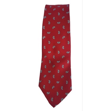 Mens Dress Necktie Tie Preppie Keys & Lockwood Nordstrom Red Blue Paisley 1980's 