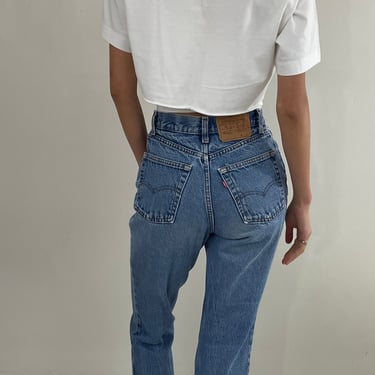 vintage 80s Levi's 505 petite student tall faded zipper jeans for women made USA Small size 25 x 32