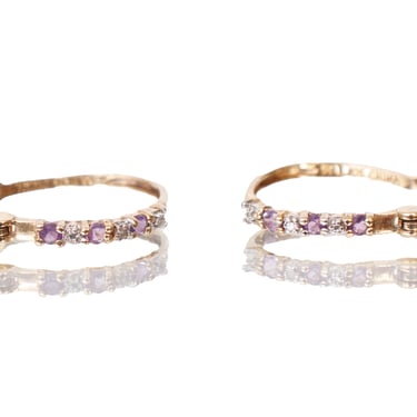 Gold Plated Amethyst Hoop Earrings