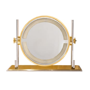 Karl Springer Rare Large Illuminating Vanity Magnifying Mirror 1980s
