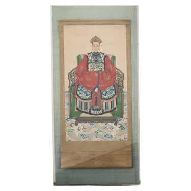 Monumental Chinese Ancestral Matriarch Scroll Portrait Painting