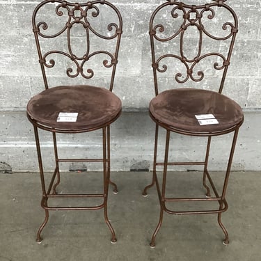 Pair of Iron Bar Stools (Seattle)