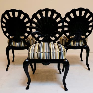 Brown Jordan Grotto Shell Patio Chairs, set of 4, 1960s 