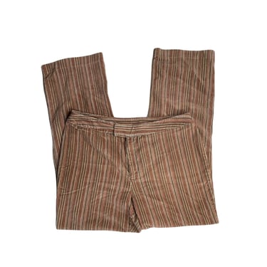 Vintage Women's Sag Harbor Brown Striped Velvet Pants, Size 14 