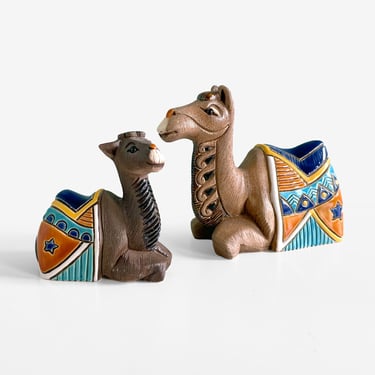 Artesania Rinconada Camel with Baby 337 A  & C Earthenware Ceramic 