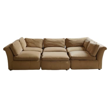 7 Piece Suede Modular Pit Sectional 