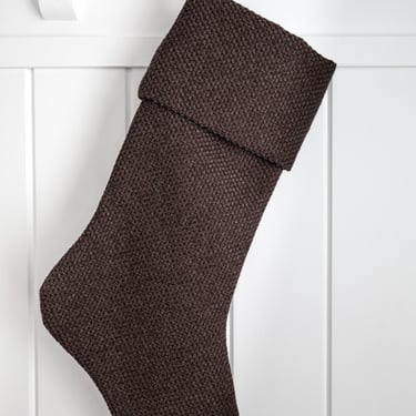 Textured Brown Christmas Stocking | Heritage Design