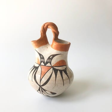 Vintage Acoma Pueblo Pottery Wedding Vase 